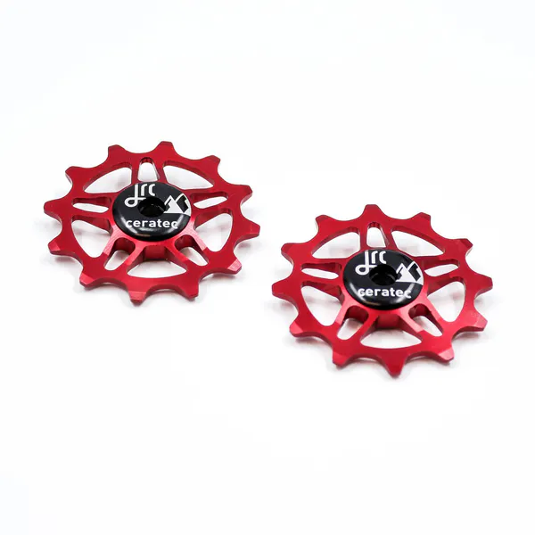 Kółka przerzutki JRC Components 12T do SRAM Force/Red AXS, ceramiczne, Czerwony DPW-0001-RED