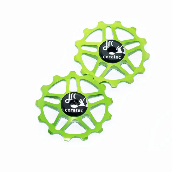 Kółka przerzutki JRC Components DPW-0002-ACG 13T ceramiczne do Shimano MTB 12-rzędowe Zielony Acid