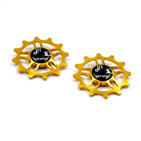 Kółka przerzutki JRC Components 12T do SRAM Force/Red AXS, ceramiczne, Złoty DPW-0001-GLD